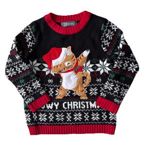 New 33 Degrees Boy's Youth M Cat  Christmas Sweater Size 5